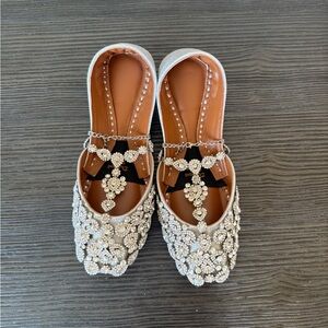 Handcrafted Silver Embellished Women's Shoes